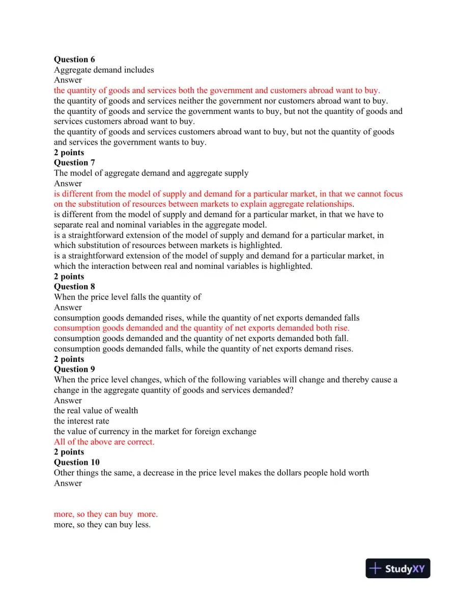 ECON 101: Final Exam � Key Concepts in Macroeconomics, page 3
