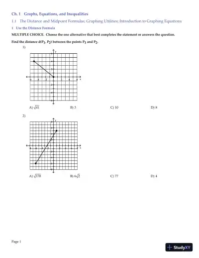 Test Bank for Algebra and Trigonometry Enhanced with Graphing Utilities , 7th Edition - Page 1 preview image