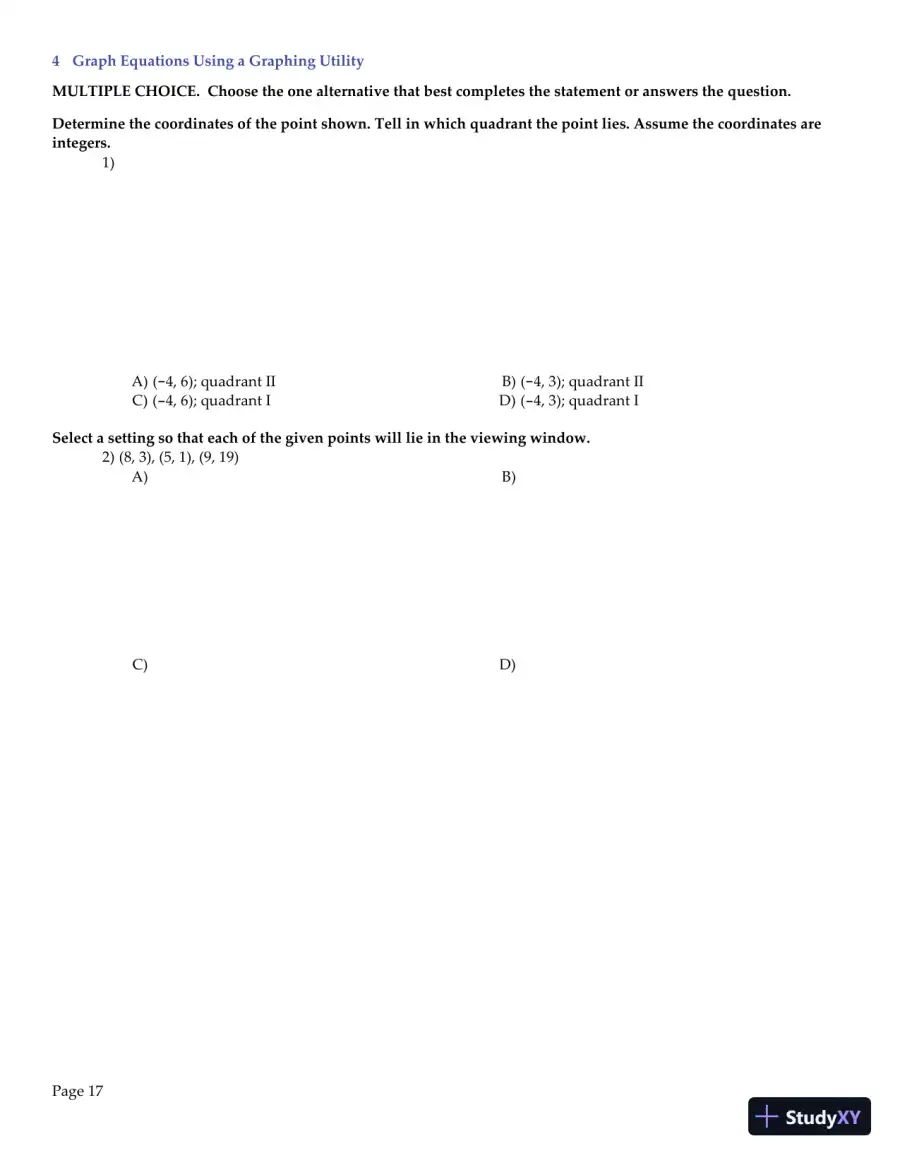 Test Bank for Algebra and Trigonometry Enhanced with Graphing Utilities , 7th Edition, page 18