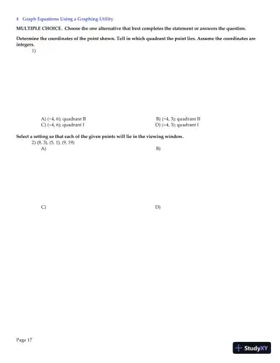 Test Bank for Algebra and Trigonometry Enhanced with Graphing Utilities , 7th Edition - Page 18 preview image