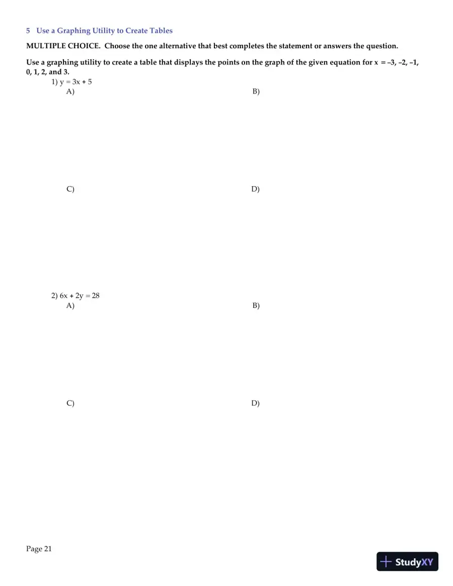 Test Bank for Algebra and Trigonometry Enhanced with Graphing Utilities , 7th Edition, page 22