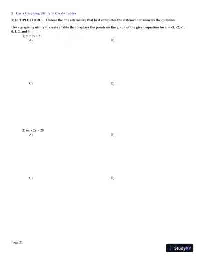 Test Bank for Algebra and Trigonometry Enhanced with Graphing Utilities , 7th Edition - Page 22 preview image