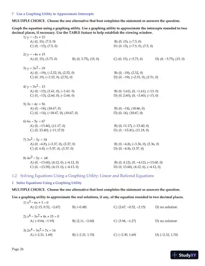 Test Bank for Algebra and Trigonometry Enhanced with Graphing Utilities , 7th Edition - Page 27 preview image