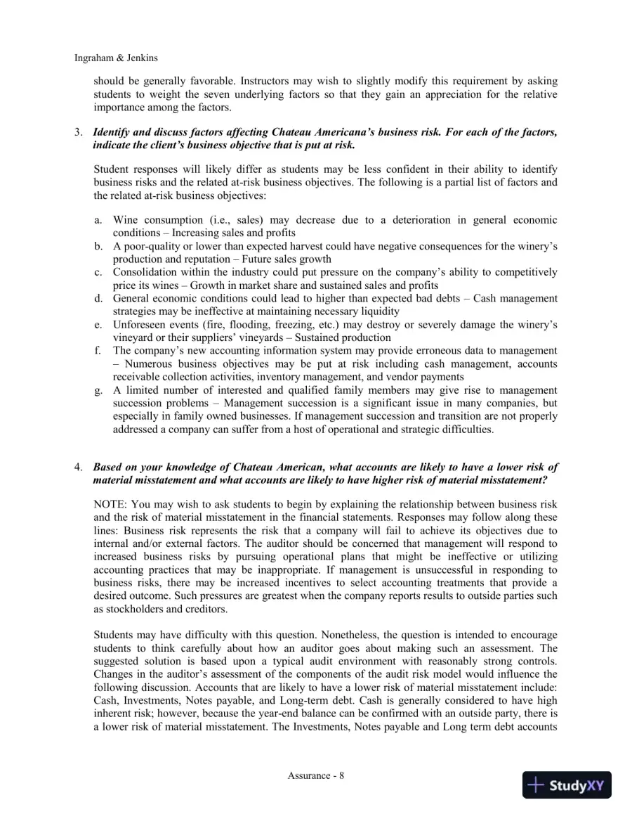 Solution Manual for Assurance Practice Set for Comprehensive Assurance & Systems Tool (CAST), 4th Edition, page 10