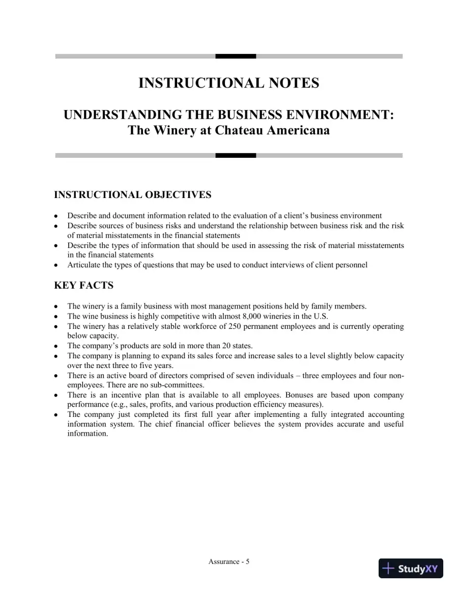 Solution Manual for Assurance Practice Set for Comprehensive Assurance & Systems Tool (CAST), 4th Edition, page 7