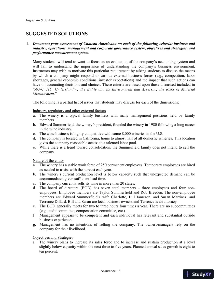 Solution Manual for Assurance Practice Set for Comprehensive Assurance & Systems Tool (CAST), 4th Edition, page 8
