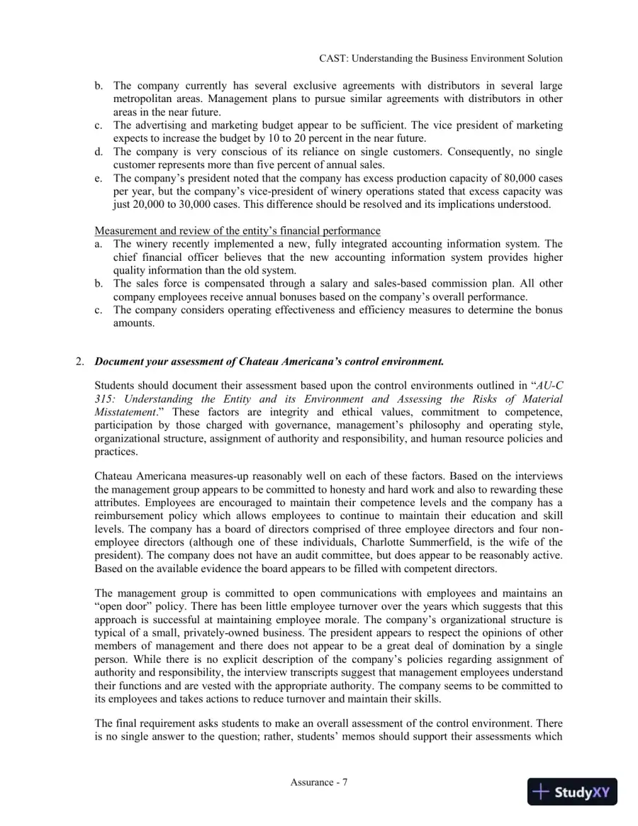 Solution Manual for Assurance Practice Set for Comprehensive Assurance & Systems Tool (CAST), 4th Edition, page 9