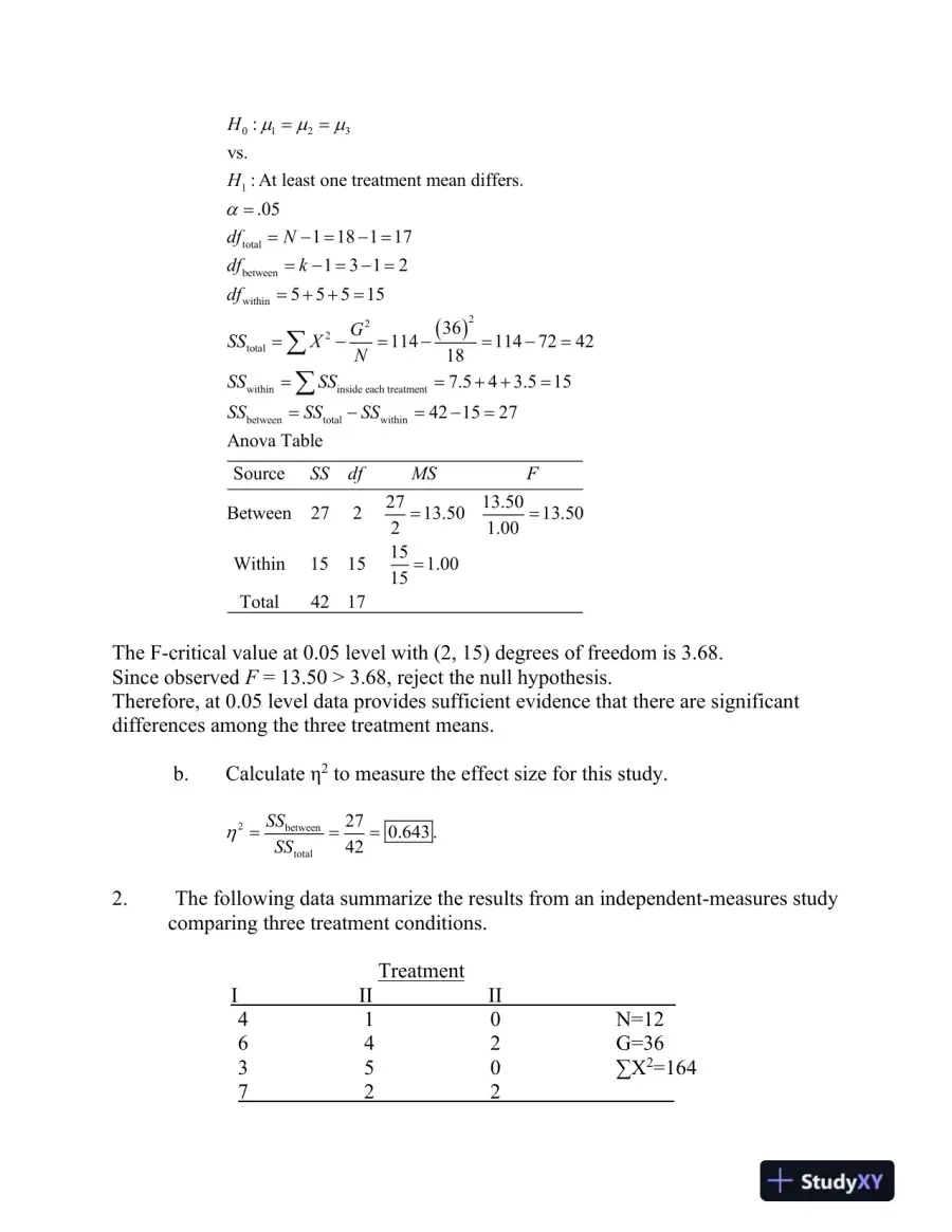Statistical Analysis Using ANOVA: Independent and Repeated-Measures Comparisons, page 3