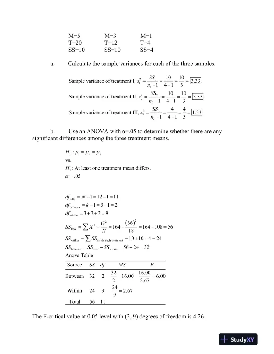 Statistical Analysis Using ANOVA: Independent and Repeated-Measures Comparisons, page 4