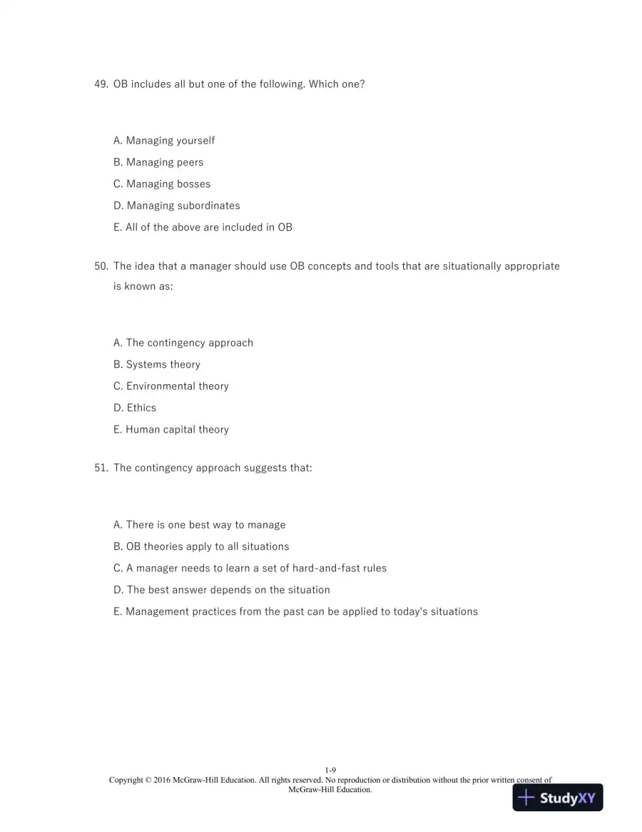 Organizational Behavior: A Practical, Problem-Solving Approach 1st Edition Test Bank, page 10