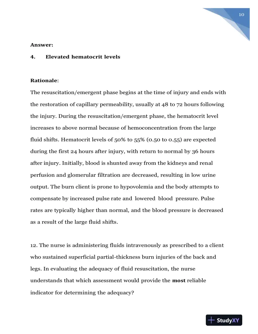 2020 NURS618 Saunders Medical Surgical Skin Integumentary Revised Question With Answers (115 Solved Questions), page 11