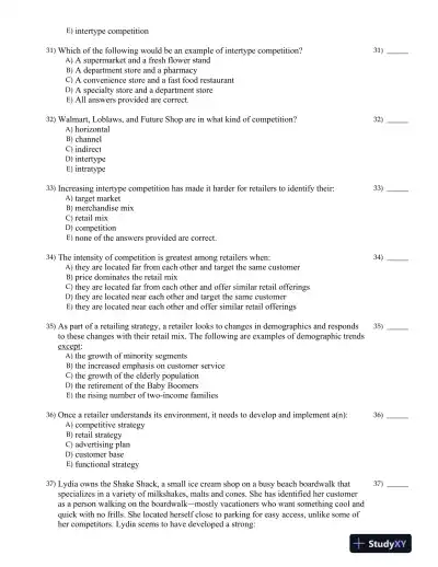 Retailing Management Fifth Canadian Edition Test Bank - Page 7 preview image