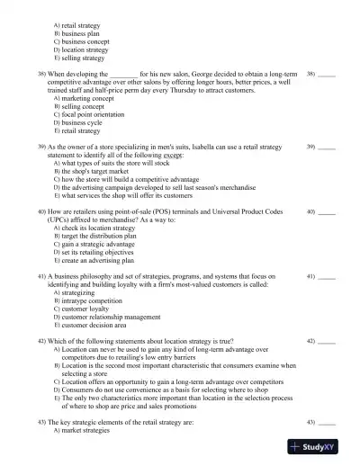 Retailing Management Fifth Canadian Edition Test Bank - Page 8 preview image
