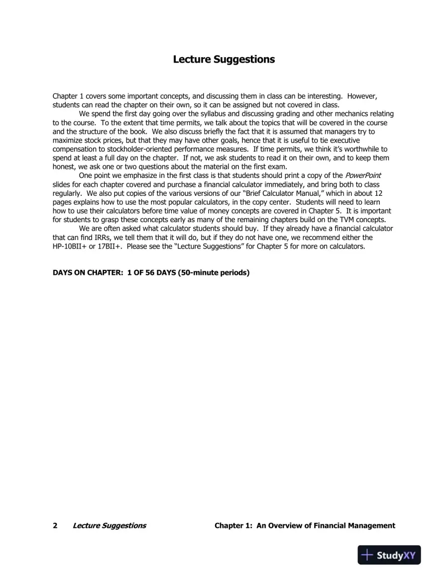 Solution Manual For Fundamentals of Financial Management, 15th Edition, page 5