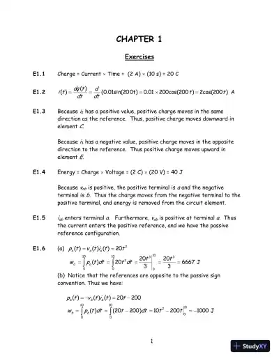 Solution Manual for Electrical Engineering: Principles and Applications, 7th Edition - Page 1 preview image