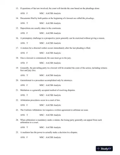 Business Law: Principles for Today's Commerical Environment: Principles Volume 3rd Edition Test Bank - Page 10 preview image