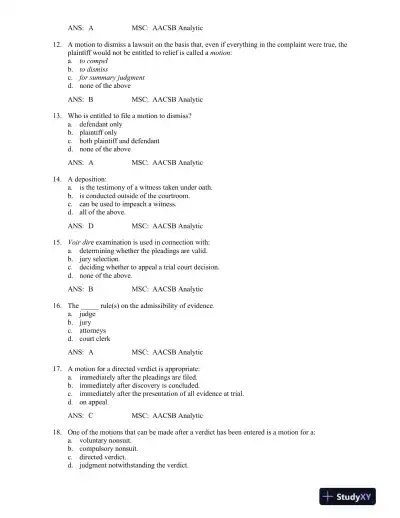 Business Law: Principles for Today's Commerical Environment: Principles Volume 3rd Edition Test Bank - Page 13 preview image
