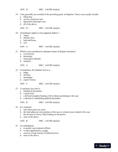 Business Law: Principles for Today's Commerical Environment: Principles Volume 3rd Edition Test Bank - Page 14 preview image