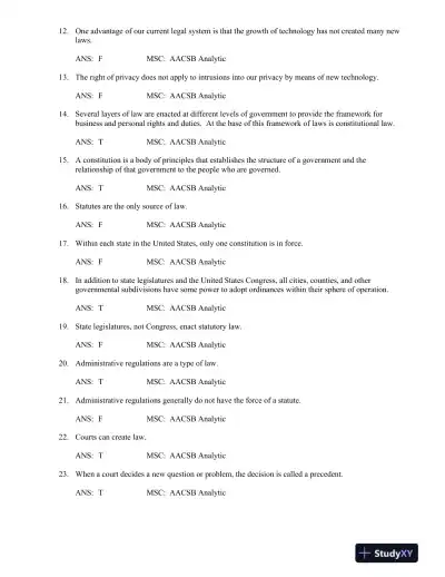 Business Law: Principles for Today's Commerical Environment: Principles Volume 3rd Edition Test Bank - Page 3 preview image