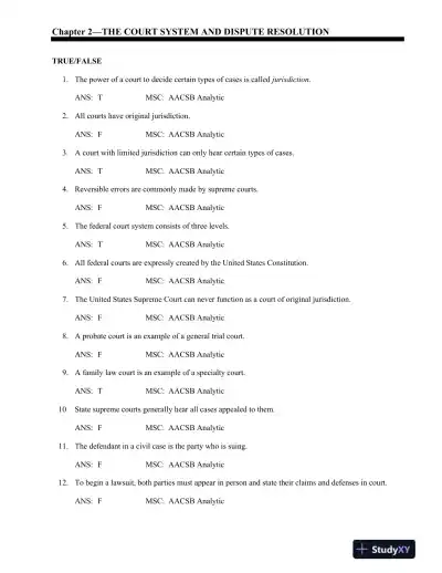 Business Law: Principles for Today's Commerical Environment: Principles Volume 3rd Edition Test Bank - Page 9 preview image