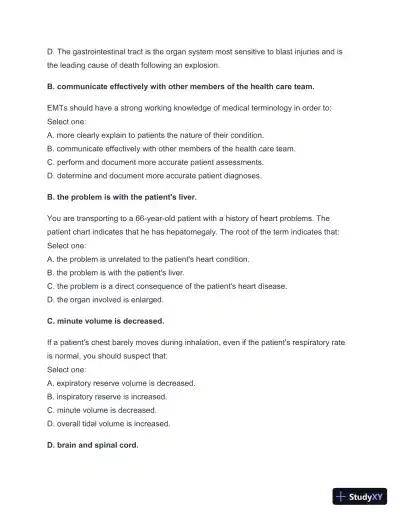 2024-2025 West Coast EMT Final Exam with Answers (258 Solved Questions) - Page 13 preview image