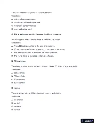 2024-2025 West Coast EMT Final Exam with Answers (258 Solved Questions) - Page 14 preview image