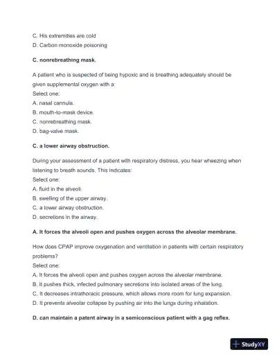 2024-2025 West Coast EMT Final Exam with Answers (258 Solved Questions) - Page 17 preview image