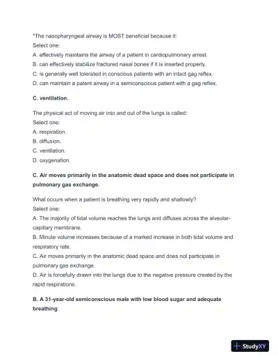 2024-2025 West Coast EMT Final Exam with Answers (258 Solved Questions) - Page 18 preview image
