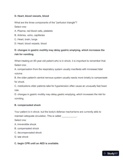 2024-2025 West Coast EMT Final Exam with Answers (258 Solved Questions) - Page 22 preview image