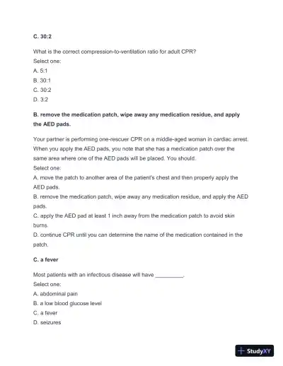 2024-2025 West Coast EMT Final Exam with Answers (258 Solved Questions) - Page 24 preview image