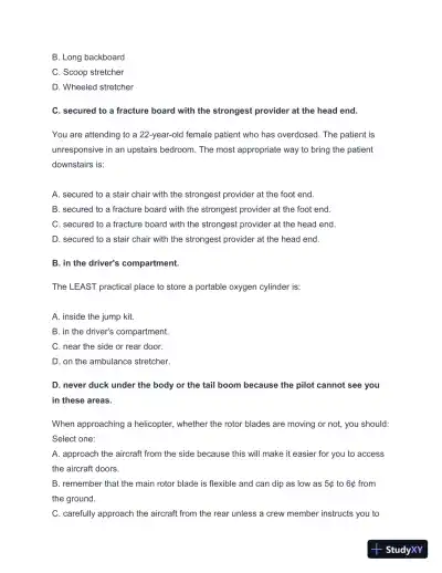 2024-2025 West Coast EMT Final Exam with Answers (258 Solved Questions) - Page 4 preview image