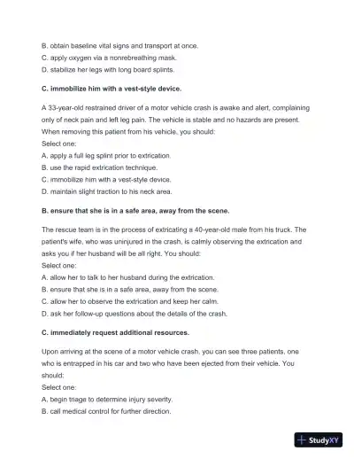 2024-2025 West Coast EMT Final Exam with Answers (258 Solved Questions) - Page 6 preview image