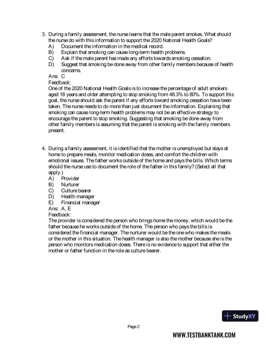 Maternal & Child Health Nursing: Care of the Childbearing & Childrearing Family 8th Edition Test Bank, page 10
