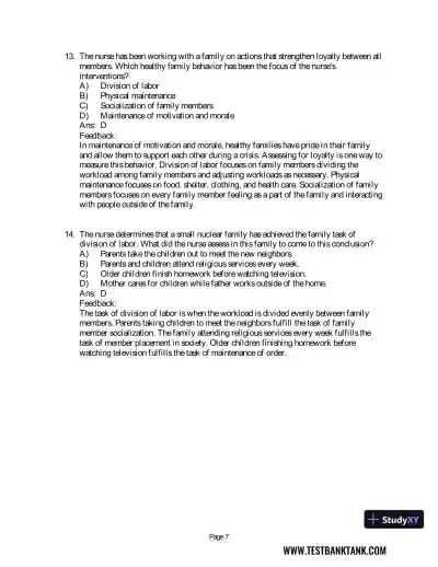 Maternal & Child Health Nursing: Care of the Childbearing & Childrearing Family 8th Edition Test Bank - Page 15 preview image