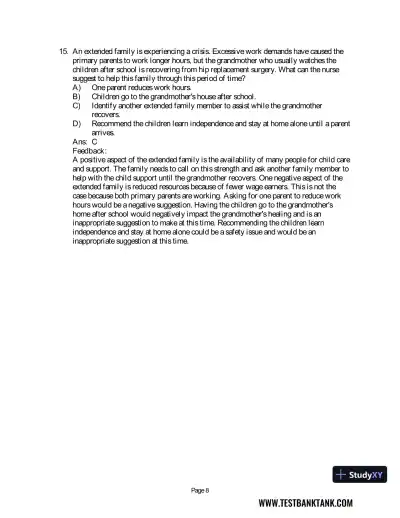 Maternal & Child Health Nursing: Care of the Childbearing & Childrearing Family 8th Edition Test Bank - Page 16 preview image