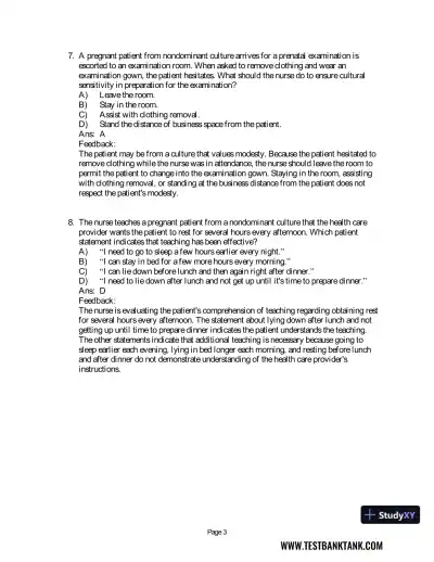 Maternal & Child Health Nursing: Care of the Childbearing & Childrearing Family 8th Edition Test Bank - Page 19 preview image