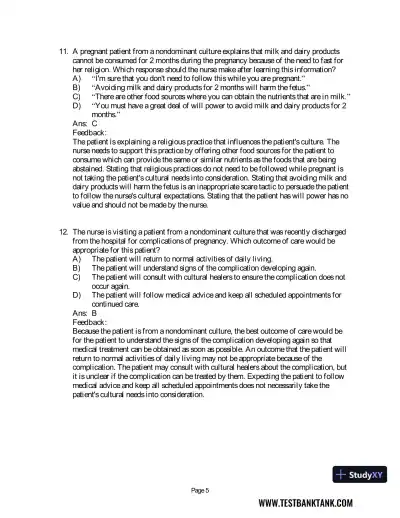 Maternal & Child Health Nursing: Care of the Childbearing & Childrearing Family 8th Edition Test Bank - Page 21 preview image