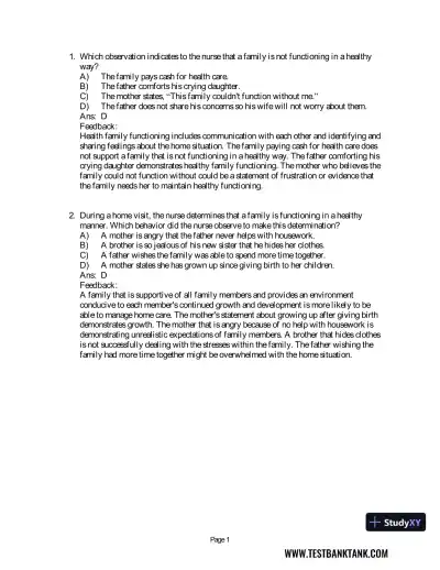 Maternal & Child Health Nursing: Care of the Childbearing & Childrearing Family 8th Edition Test Bank - Page 24 preview image