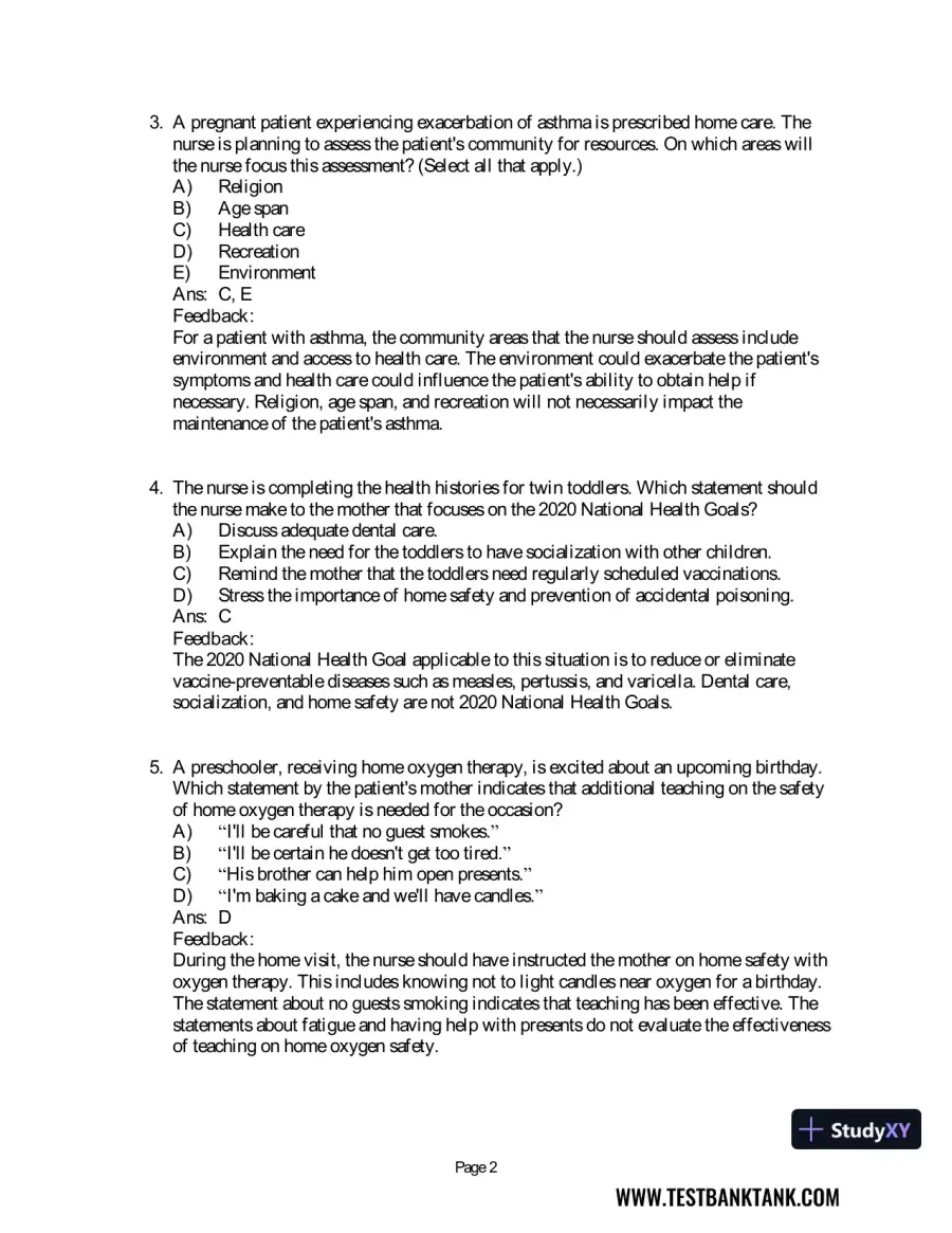 Maternal & Child Health Nursing: Care of the Childbearing & Childrearing Family 8th Edition Test Bank, page 25