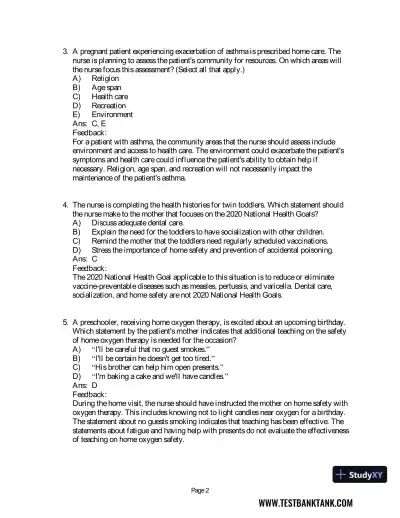 Maternal & Child Health Nursing: Care of the Childbearing & Childrearing Family 8th Edition Test Bank - Page 25 preview image