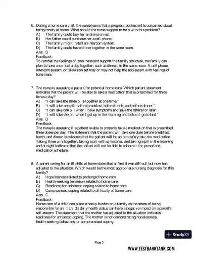 Maternal & Child Health Nursing: Care of the Childbearing & Childrearing Family 8th Edition Test Bank - Page 26 preview image