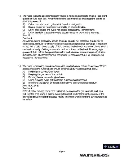 Maternal & Child Health Nursing: Care of the Childbearing & Childrearing Family 8th Edition Test Bank - Page 29 preview image