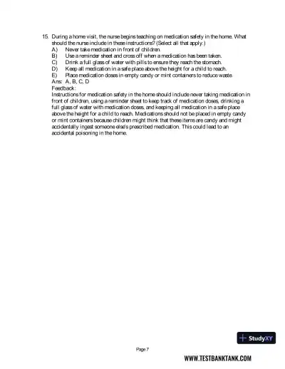 Maternal & Child Health Nursing: Care of the Childbearing & Childrearing Family 8th Edition Test Bank - Page 30 preview image