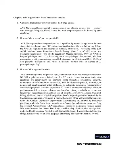 Nurse Practitioner's Business Practice and Legal Guide 6th Edition Test Bank - Page 6 preview image