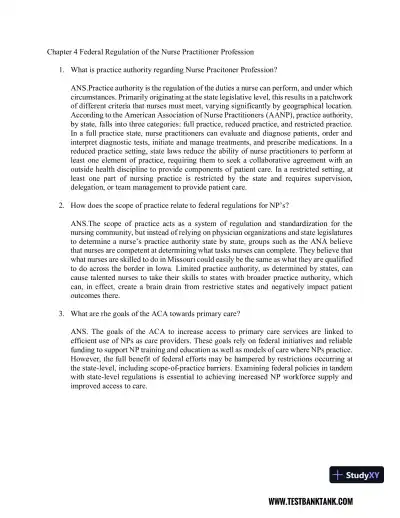 Nurse Practitioner's Business Practice and Legal Guide 6th Edition Test Bank - Page 7 preview image