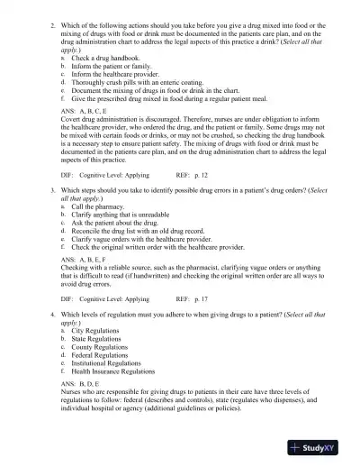 Introduction to Clinical Pharmacology 9th Edition Test Bank - Page 11 preview image