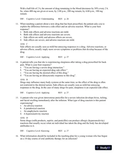 Introduction to Clinical Pharmacology 9th Edition Test Bank - Page 16 preview image