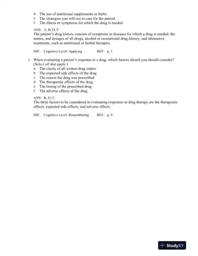 Introduction to Clinical Pharmacology 9th Edition Test Bank - Page 7 preview image