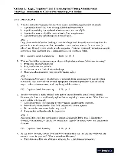 Introduction to Clinical Pharmacology 9th Edition Test Bank - Page 8 preview image