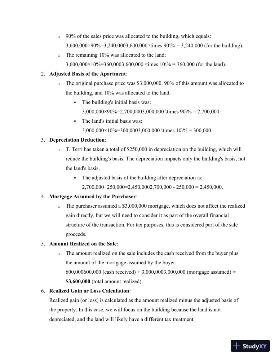 Tax Implications Of The Sale Of Rental Property: A Case Study On T. Terri's Apartment Sale, page 3